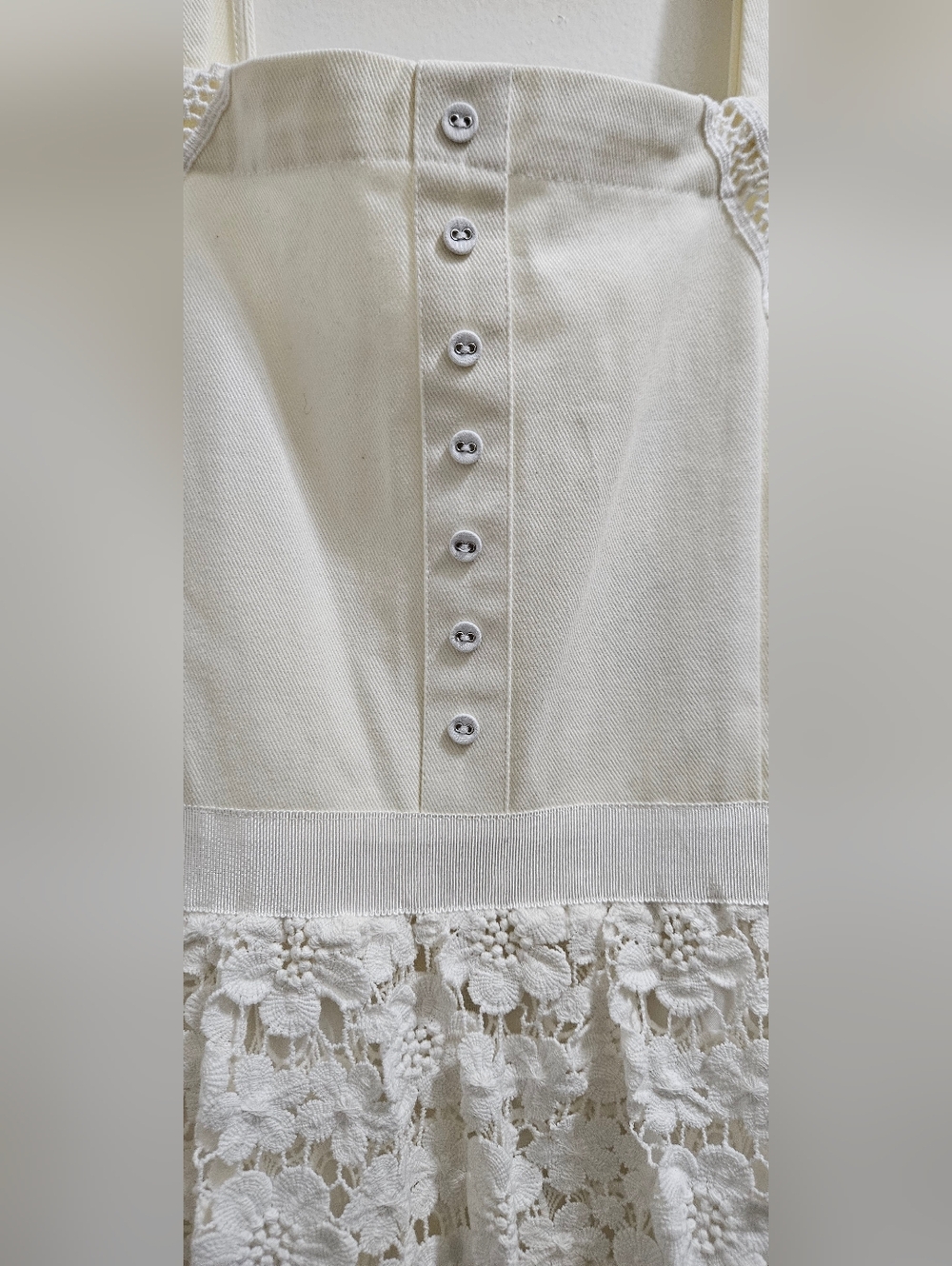 Boston Proper Cream Lace-Trim Sleeveless Dress - Picture 3 of 8